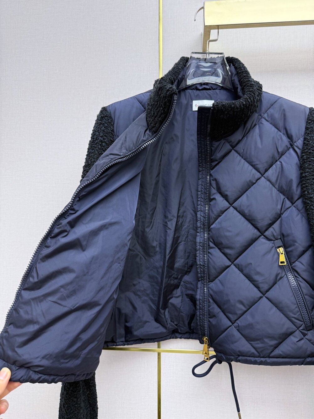 Moncler Drawstring Hem Knit Sleeve Puffer Jacket - Picture 6 of 9